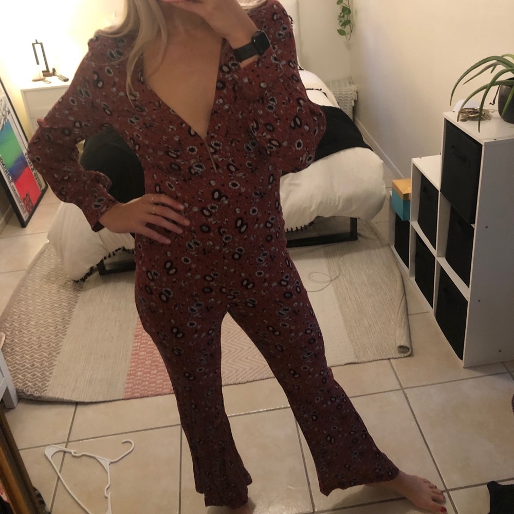 Free People Floral Jumpsuit